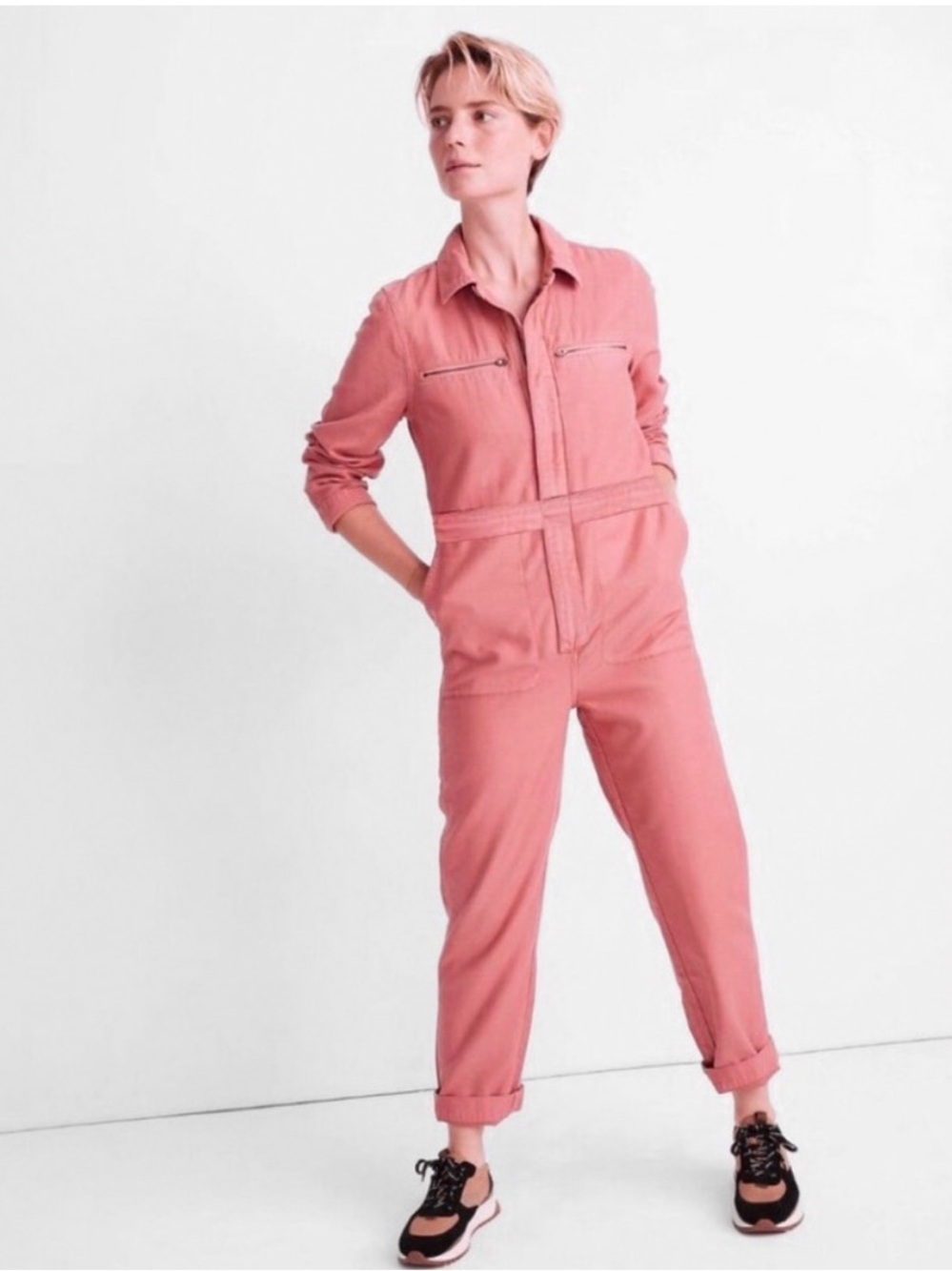 Madewell Pink Zip-Front Women's Jumpsuit